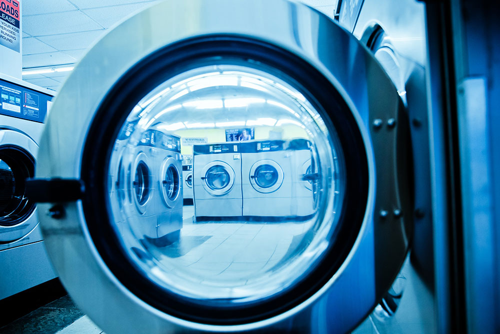 washer and dryer in laundromat